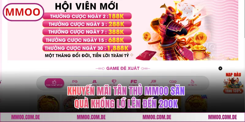 Khuyến Mãi Tân Thủ MMOO Săn Quà Khổng Lồ Lên Đến 200K